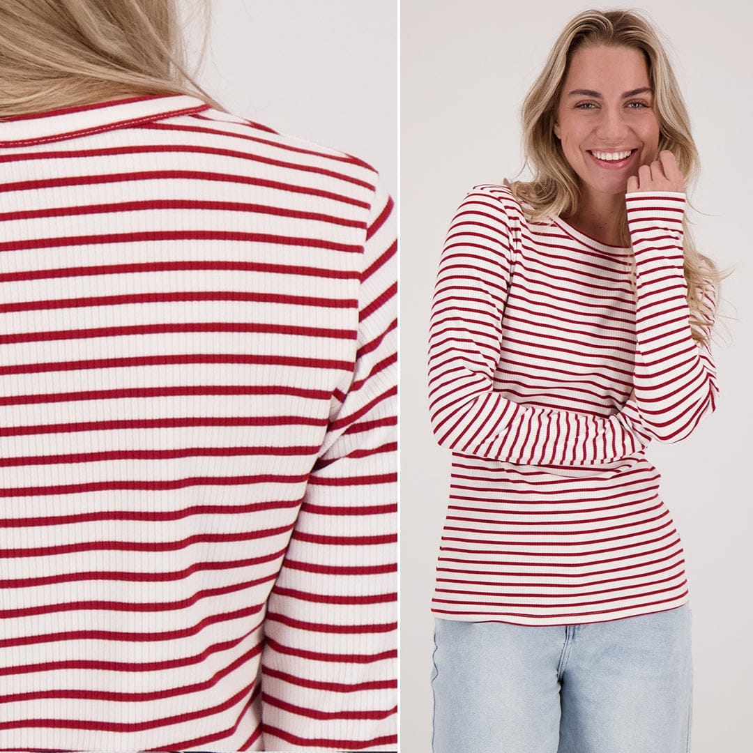 Je m'appelle Tops Ruby Red/Porselein wit / XS Top Jaylin | Ruby Red/Porselein wit