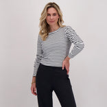 Je m'appelle Tops Zwart/Porselein wit / XS Top Jaylin | Zwart/Porselein wit