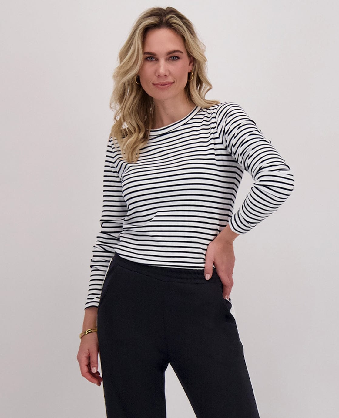 Je m'appelle Tops Top Jaylin | Zwart/Porselein wit