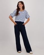 Je m'appelle Tops Top Knitted | Paris Blue/Ecru