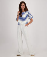 Je m'appelle Tops Top Knitted | Paris Blue/Ecru