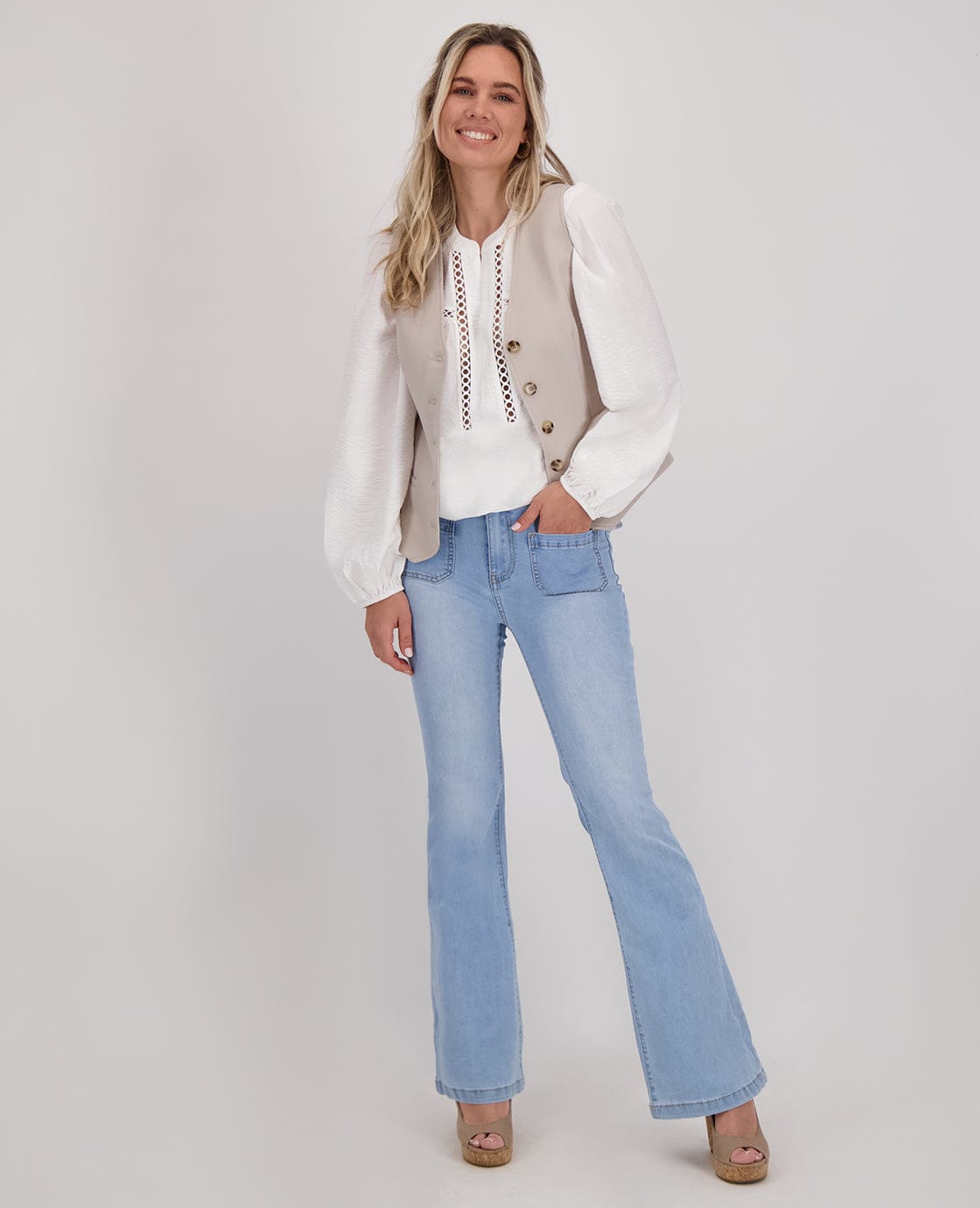 Je m'appelle Tops Top Lace | Porselein wit