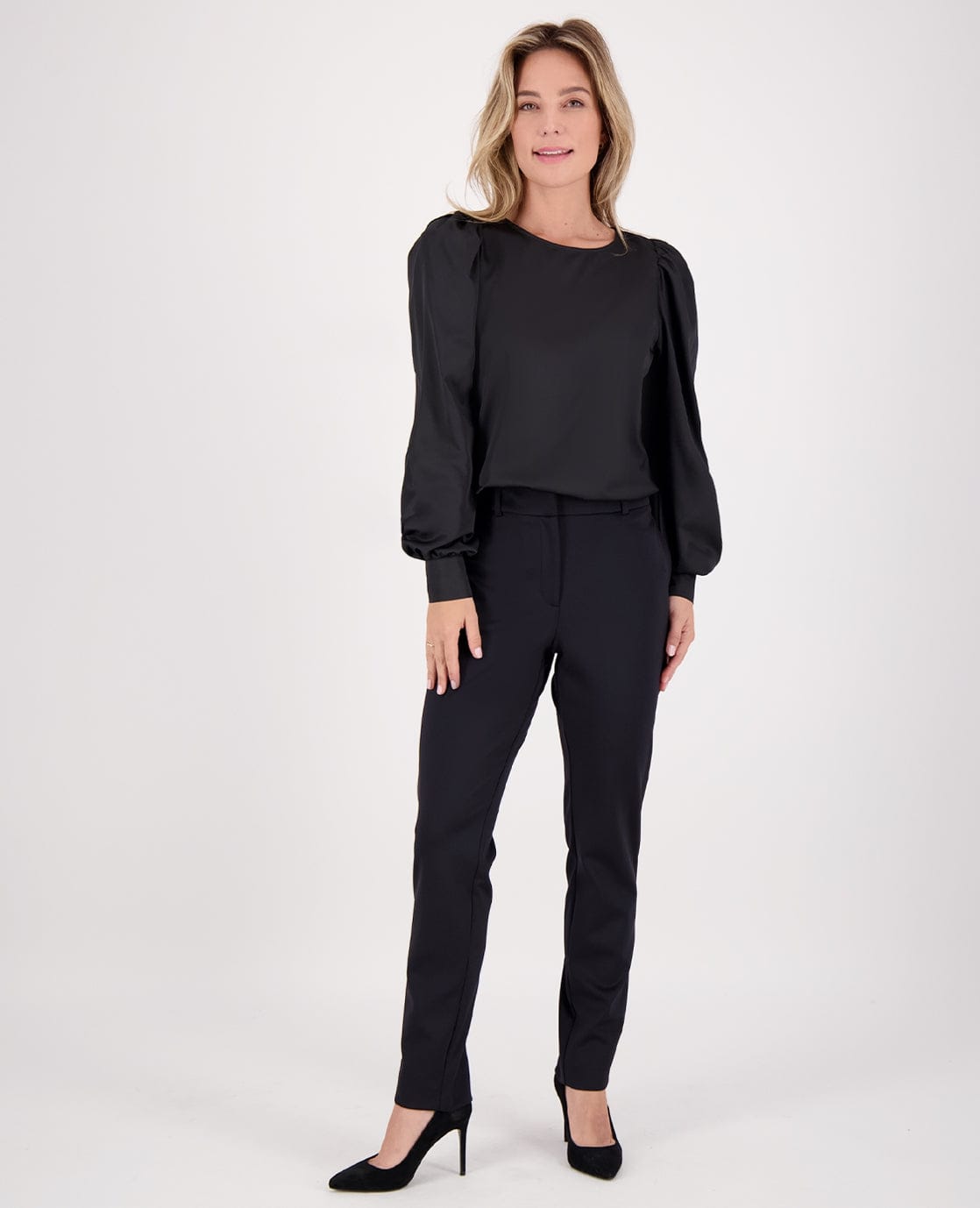 Je m'appelle Tops Top Madeleine Satin | Zwart