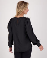 Je m'appelle Tops Top Madeleine Satin | Zwart