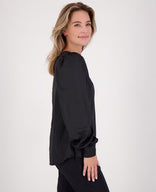 Je m'appelle Tops Top Madeleine Satin | Zwart