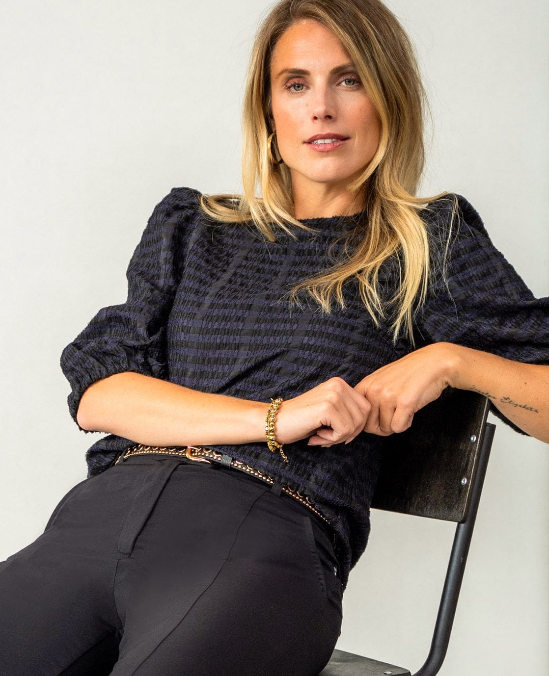 Je m'appelle Tops Top Marlou | Zwart/Donkerblauw