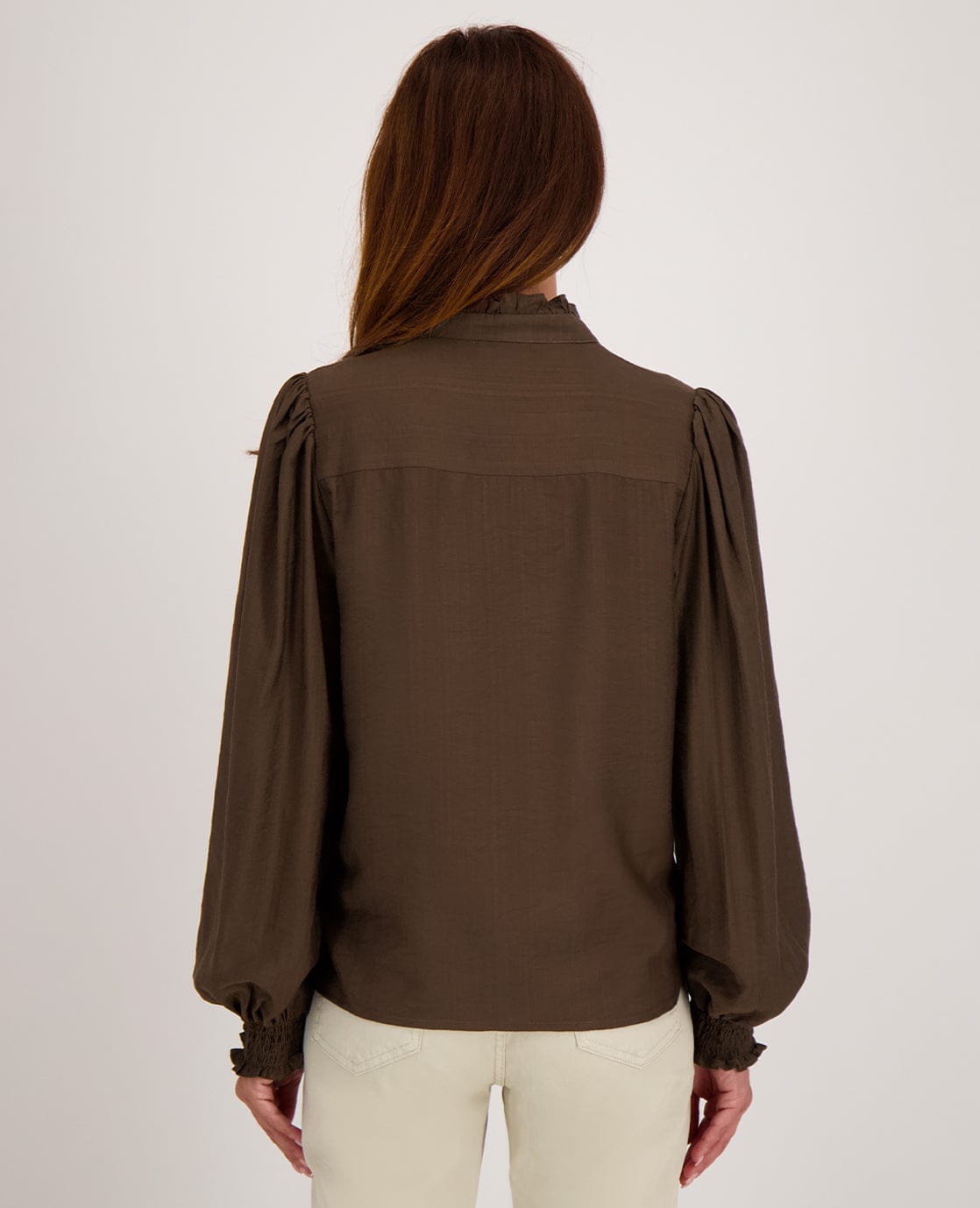 Je m'appelle Tops Top Ruffle | Cacao Brown