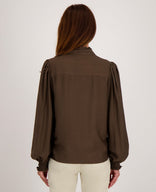Je m'appelle Tops Top Ruffle | Cacao Brown