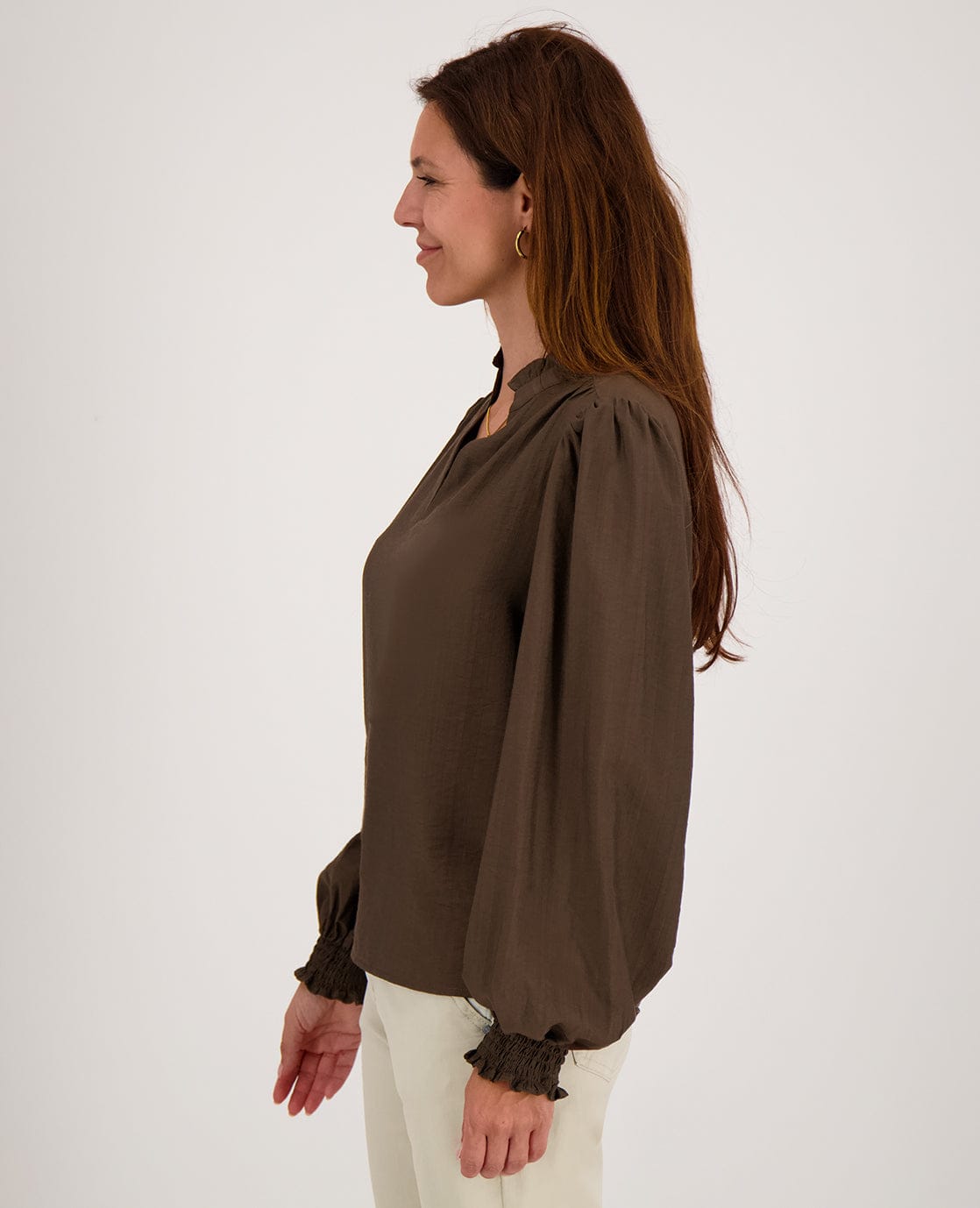 Je m'appelle Tops Top Ruffle | Cacao Brown
