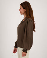 Je m'appelle Tops Top Ruffle | Cacao Brown