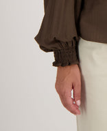 Je m'appelle Tops Top Ruffle | Cacao Brown
