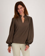 Je m'appelle Tops Top Ruffle | Cacao Brown