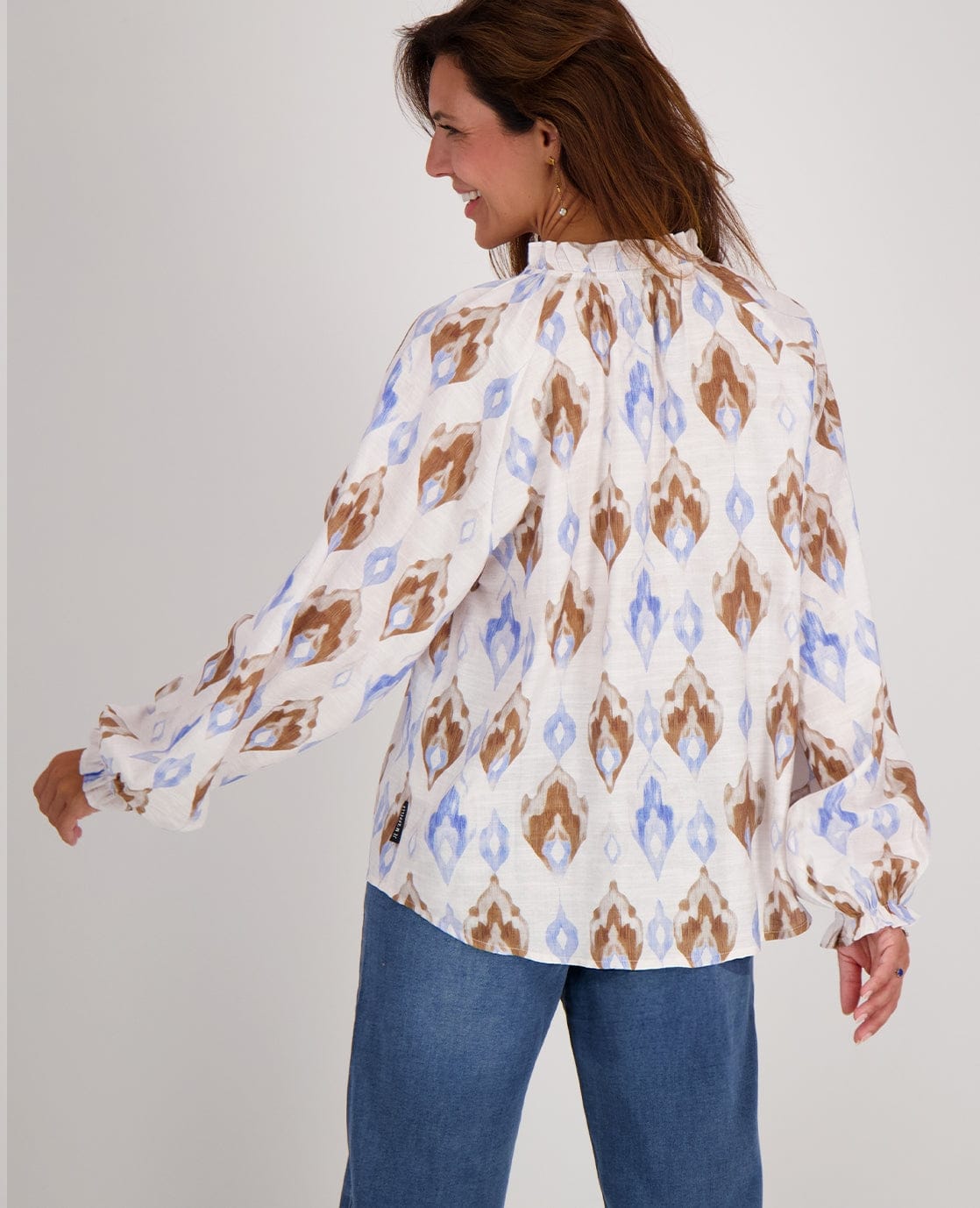 Je m'appelle Tops Top Ruffle | Multicolor/Blauw