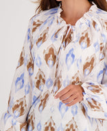 Je m'appelle Tops Top Ruffle | Multicolor/Blauw