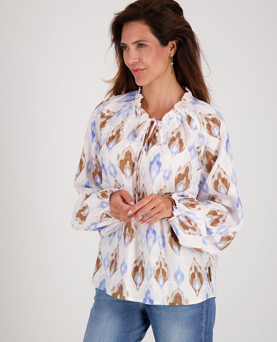 Je m'appelle Tops Top Ruffle | Multicolor/Blauw