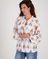 Je m'appelle Tops Top Ruffle | Multicolor/Blauw