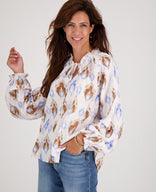 Je m'appelle Tops Top Ruffle | Multicolor/Blauw