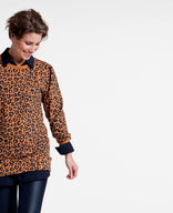 Je m'appelle Tops Tunic Sweater Panthère | Camel / Donkerblauw