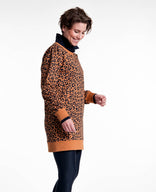 Je m'appelle Tops Tunic Sweater Panthère | Camel / Donkerblauw