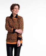 Je m'appelle Tops Tunic Sweater Panthère | Camel / Zwart