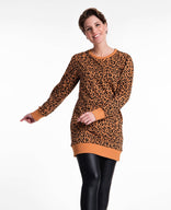 Je m'appelle Tops Tunic Sweater Panthère | Camel / Zwart