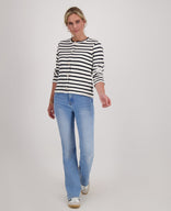 Je m'appelle Vesten Cardigan Knitted | Ecru / Midnight Blue