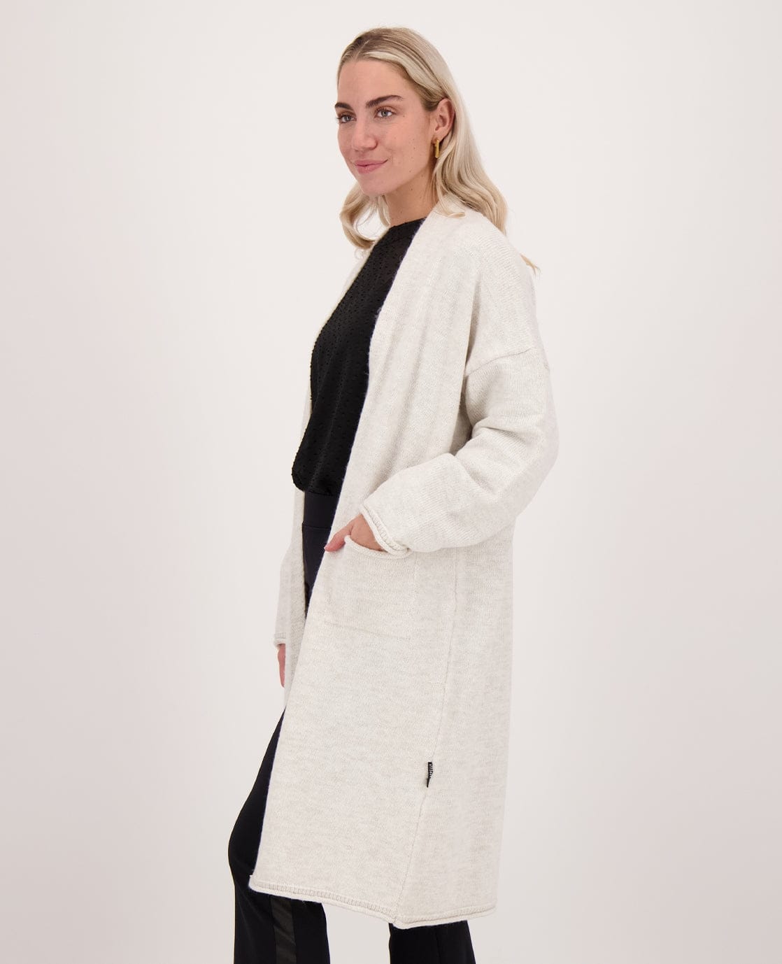 Je m'appelle Vesten Cardigan Knitted | Greige Melange