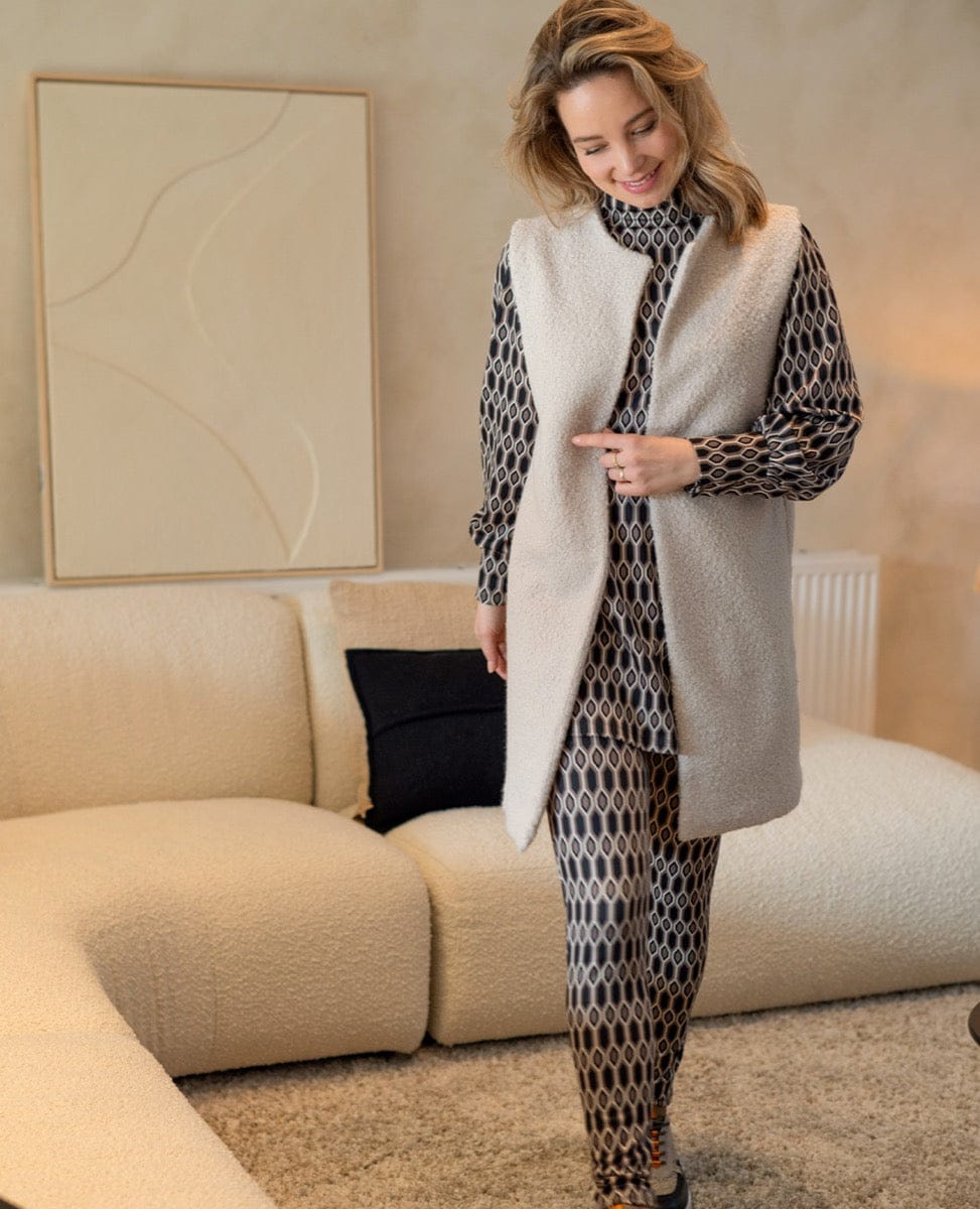 Je m'appelle Vesten Ecru / S/M/L Vest Teddy Bouclé | Ecru