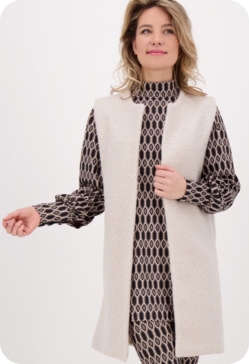 Je m'appelle Vesten Ecru / S/M/L Vest Teddy Bouclé | Ecru