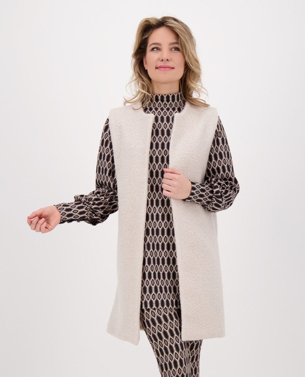 Je m'appelle Vesten Ecru / S/M/L Vest Teddy Bouclé | Ecru