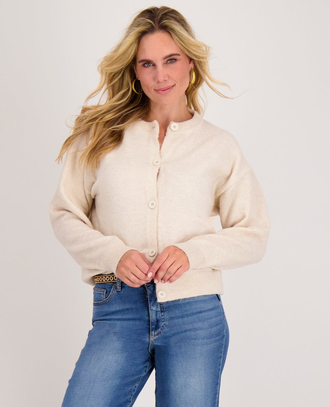 Je m'appelle Vesten Ecru Melange / XS/S Veste Mara | Ecru Melange