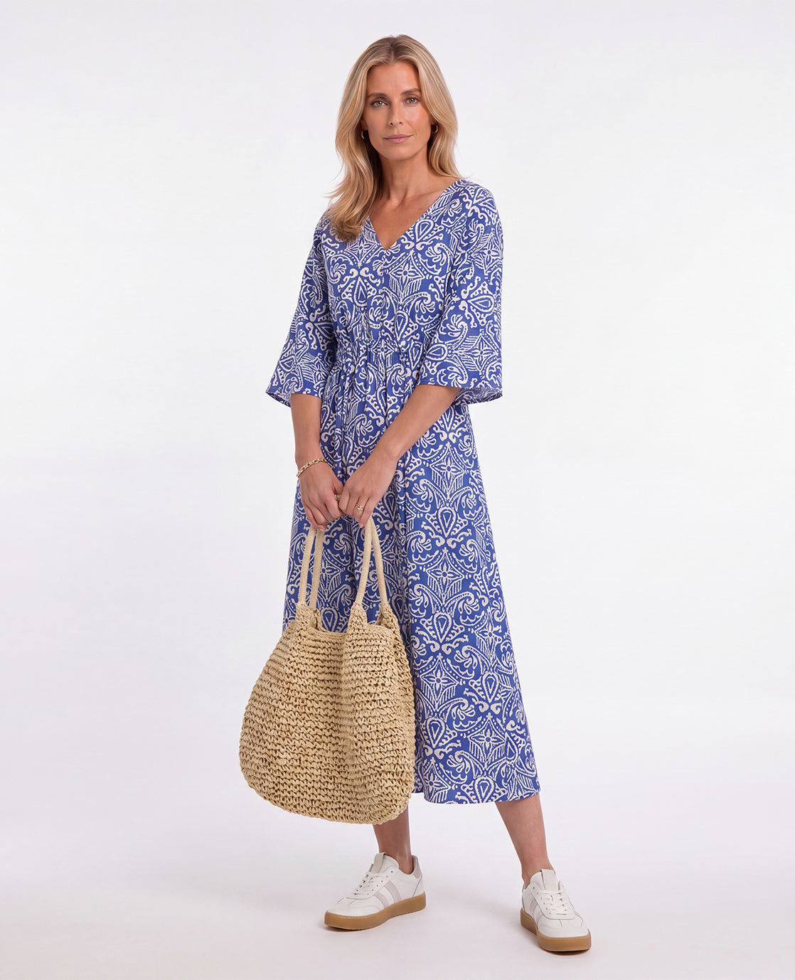 Robe Bizou | Paris Blue/Ecru