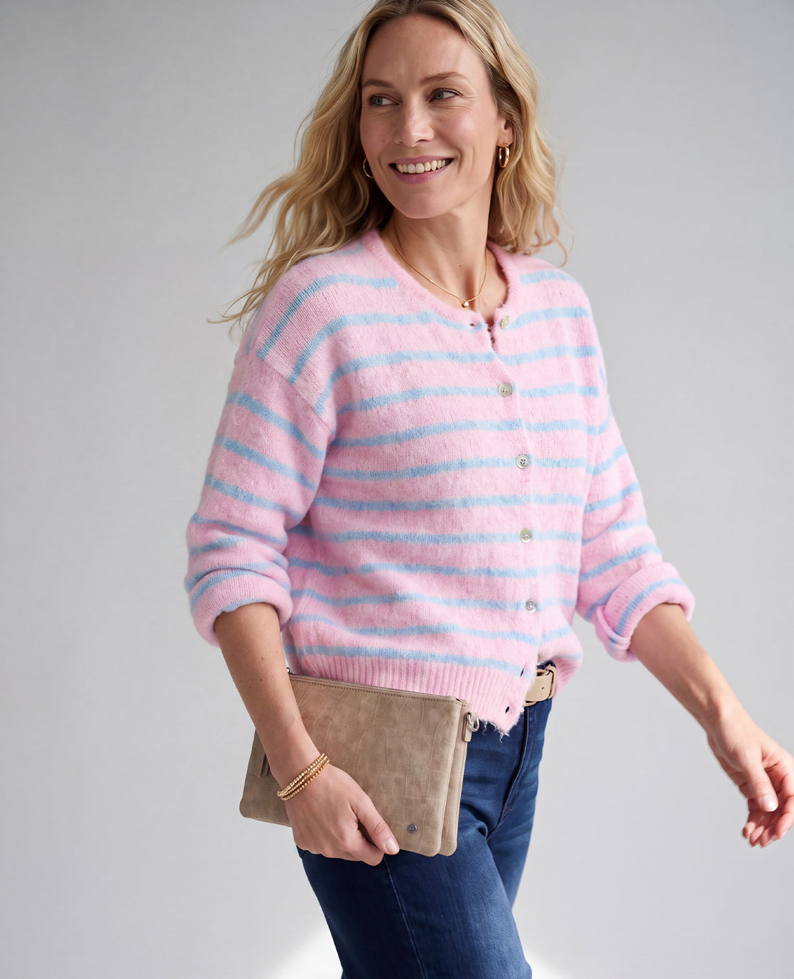 Je m'appelle Vesten Light Blue / Light Pink / S/M/L Veste Diede | Light Blue / Light Pink