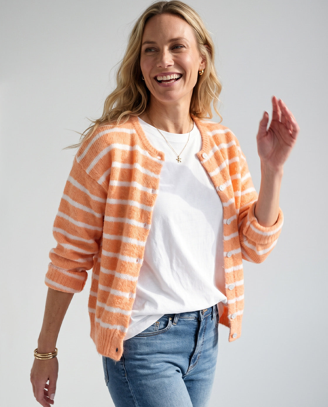 Veste Diede | Pastel Peach / White